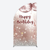 Lofaris Shiny Disco Balls Glitter Birthday Half Moon Arch Backdrop